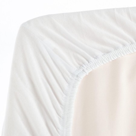 Helpers knitted sheet, size 90x200x25cm, white scrap color, 120g/m, 100% cotton-2
