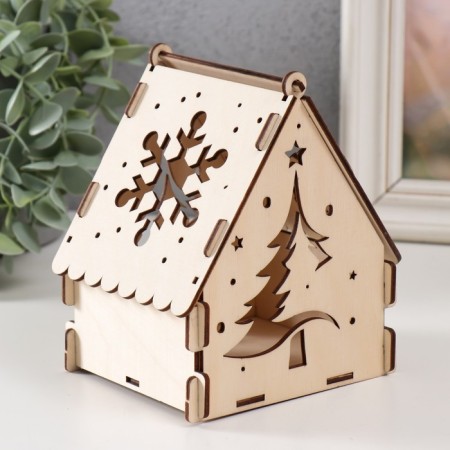 Domik box "Fir tree" Natural 12x10x14 cm (set of 7 parts)