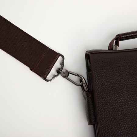 Male bag on the Textura valve, outer pocket, brown color-5