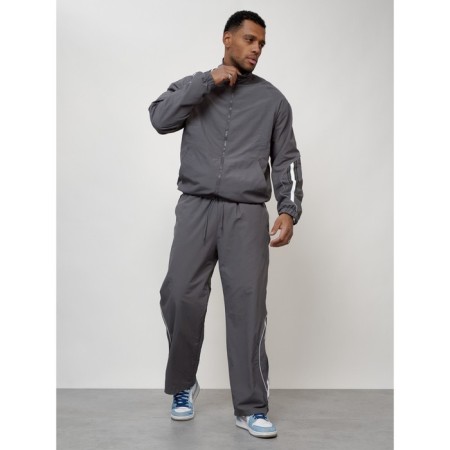 Male tracksuit, size 48, gray color-9