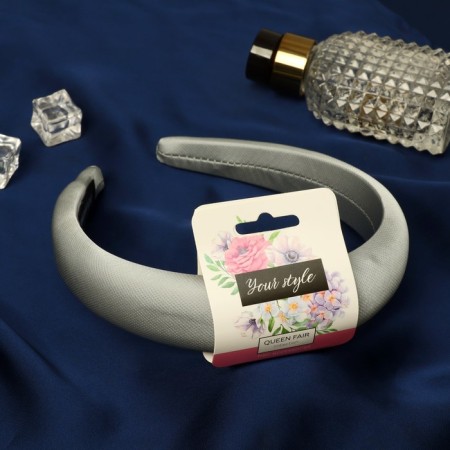Hair rim "Lira" 3 cm, gray-blue-1
