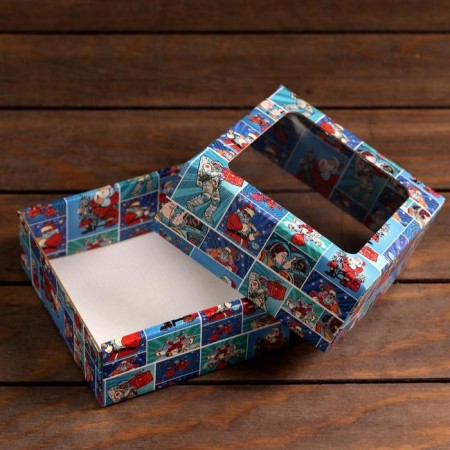 Gift box, lid is, "Pop-Art Helpers of New Year", 14.5 x 14.5 x 6 cm, 1 pc.-3