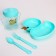 Set of dishes 4 objects, bowl, fork, spoon, stroke hard nose 200 ml., Mix color