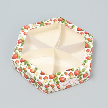 Confectionery box, packaging "Strawberry", 23 x 23 x 4 cm