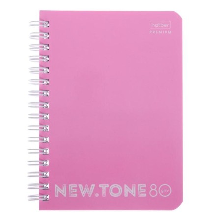 Note book A6, 80 sheets in a cage, on the crest, Newtone Pastel "Peony", cover coated cardboard, glossy lamination, block 80g/m²