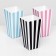 Popcorn packaging, black stripes, 8.5 x 8.5 x 16.5 cm