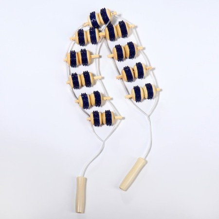Massaging for the back, 10 links, wooden, with spikes, 86 × 7.5 × 3 cm-5