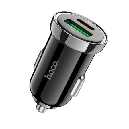 Hoco Z44, Type-C PD 20 W car charger, USB Qc3.0 18 W, 3 A, black-4