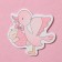 Decorative decoration (suspension) "Stork with a girl" 27x27x46 cm, pink