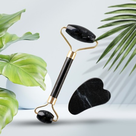 Set of massagers Guasha for the face "love yourself", anthraconite