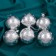 Set of balls plastic D-6 cm, 6 pcs "Volumetric bows" silver