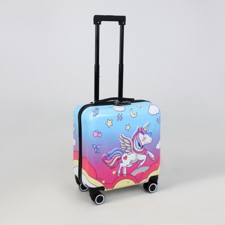 Small suitcase 20 "On a zipper, code castle, pink color-1