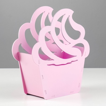 Kashpo wooden "Pirozhot" 21.5x19x7.6 cm pink-4