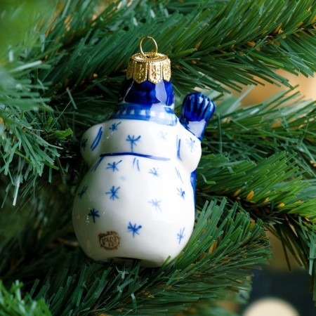 Souvenir on the Christmas tree "Snowman", 8 cm, Gzhel-2