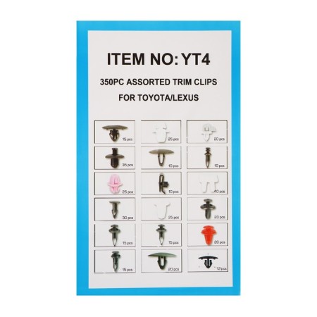Clips and fasteners, 17 types, set 350 pcs-2