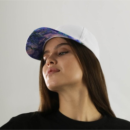 Women's cap "water lily", white color-5
