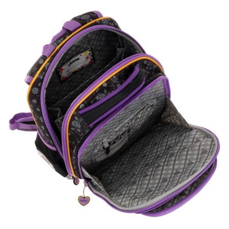 Frame backpack 35 x 28 x 15 cm, Across, filling: bag, pencil case, keychain, purple-6