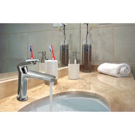 Rossinka RS33-13 washbasin mixer, one-handed, tall, monolithic, chromium color-1