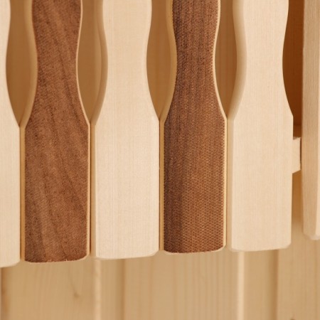 The lampshade is wooden, corner "Flat thermo-5" 29.5x23x16 cm-2