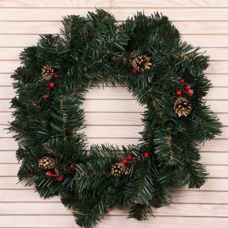 New Year's Wreath "Christmas" bump gold+berry 45cm