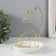 Souvenir ceramics, metal stand "cat" white with gold 12x12x17 cm