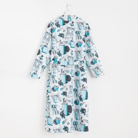 Women's robe elongated Ethel "Mint Mood", size 42-44, waffle 200g/m2, cotton-7