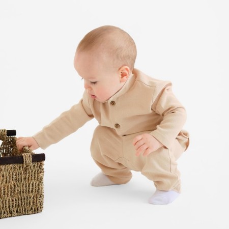 Set for a boy (shirt, trousers) minku beige color, height 74-80-2