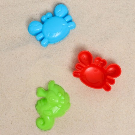 Children's set "Buckets, shoulder blades, molds": 6 toys for sandboxes, plastic, mix-3