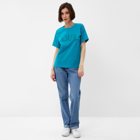 Women's T-shirt Minaku "Fuck" Blue color, river 42-1