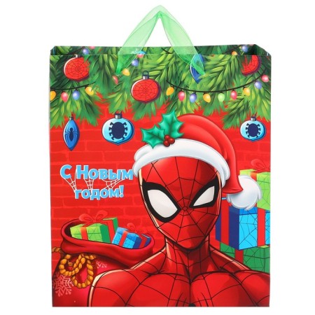 New Year. Gift package, 23x27x11.5 cm, packaging, spider-man-2