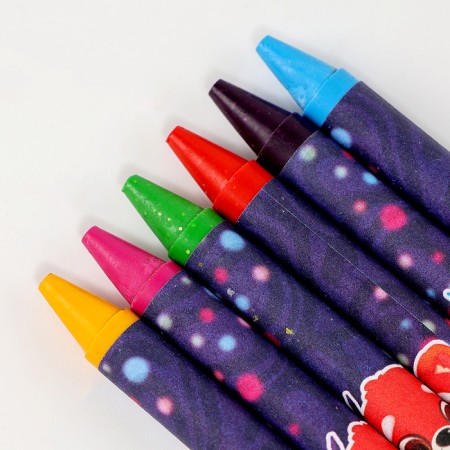 Wax crayons - pencils with panda sparkles, 6 colors-3