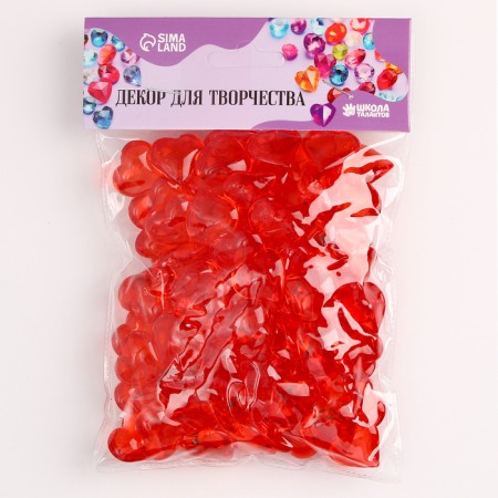 Plastic sores are decorative, set of 100 pcs., Size 1 pc. - 2 × 2 cm, red color-1