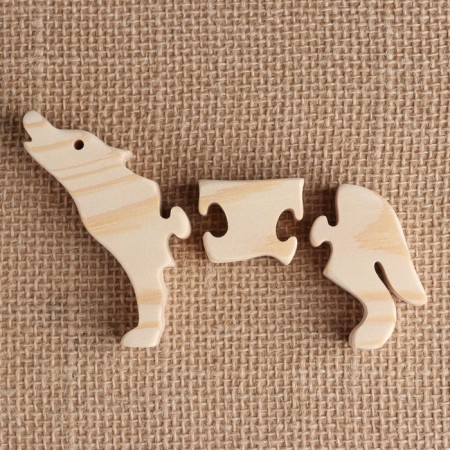 Harvesting for creativity mini puzzles "wolf", wood, 9.5x7 cm-1