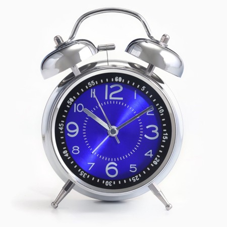 An alarm clock "Forgan", smooth move, D-9 cm, 17 x 11 cm, blue