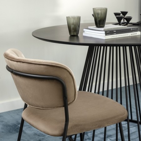 Eirill chair, 530 × 590 × 770 mm, velor, color light brown-1