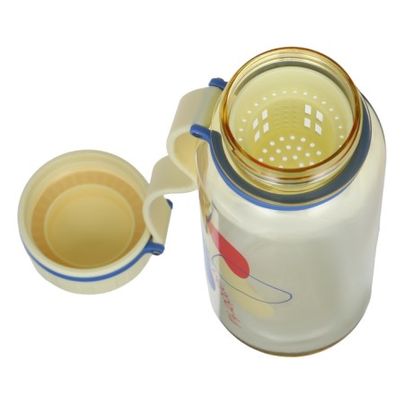 Water bottle, 600 ml, 20 x 7 cm, with sieve, yellow-2