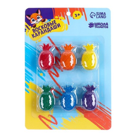 Wax pencils "Pineapple", set of 6 colors-1