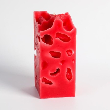 Aromatic decorative candle "openwork", red, 6x6x12 cm, garden berries-1