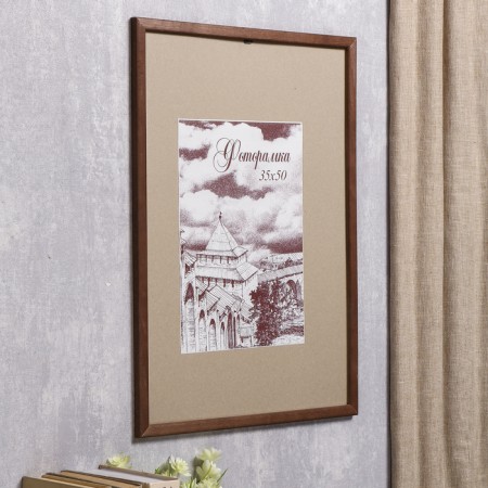 Фоторамка сосна с19 орех 35х50 см (пластиковый экран)-1