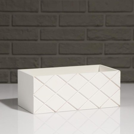 Wooden Kashpo "Hellas Big, Pack", White, 25 × 12.5 × 10 cm-1