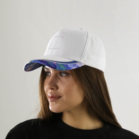 Women's cap "water lily", white color-6