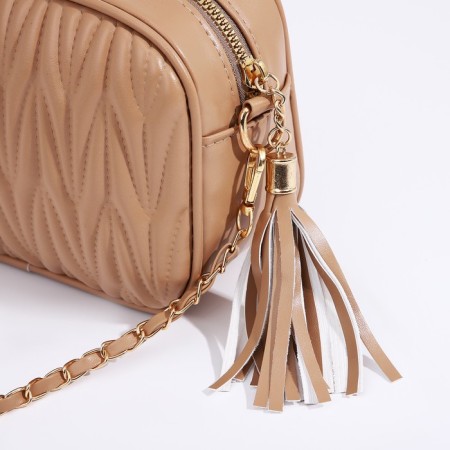 Cross-Bodi Bag on a zipper, beige color-3