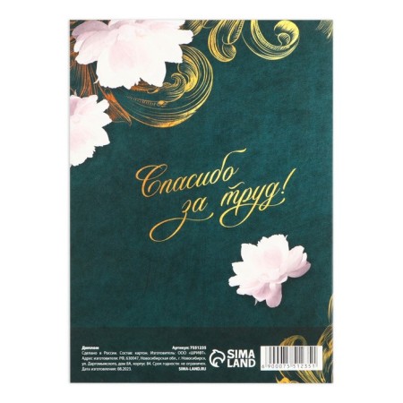 Graduation diploma "Dear Teacher", A6, 200 Gr/sq.m-4