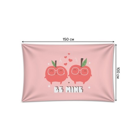 Decorative panel with photo printing "Happy Apples", horizontal, size 100x150 cm-1