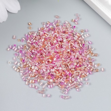 Glass bead 12/0 "cylinder. Pink melange" 10 g