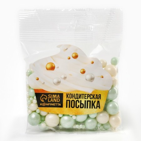 Sprinking confectionery soft: white, green, 50 g.-6