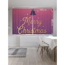 Фотошторы «Фиолетовый Новый Год», сатен, размер 145х180 см, 2 шт