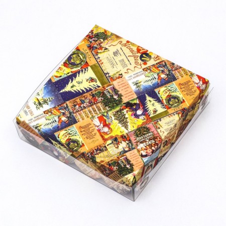 Bearbox, confectionery packaging, "New Year's posters", 12 x 12 x 3 cm, New Year-1