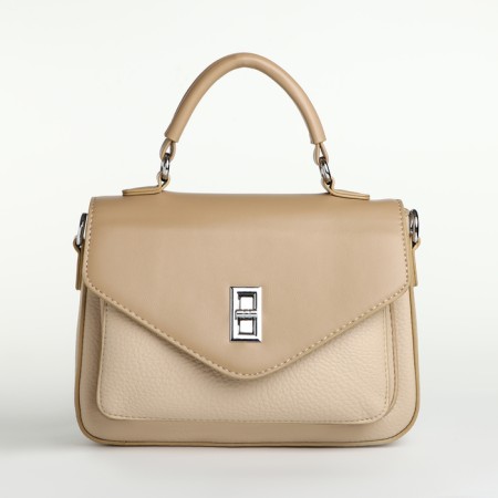 Women's bag on the Textura valve, small size, milk color