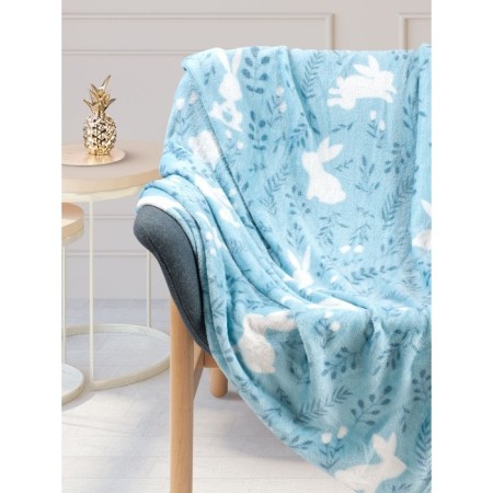 Water Bunny Glane, size 150x200 cm, rabbits, blue-1